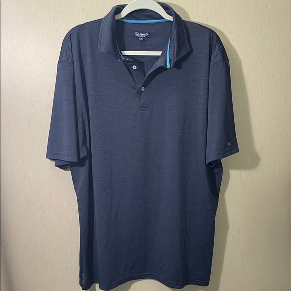 Fish hippie co. men’s plus 3x Dri wicking Navy Blue Men's Polo Shirt - Picture 1 of 4